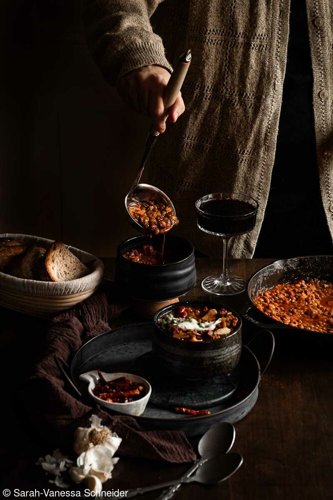 veganer Linseneintopf Diavolo